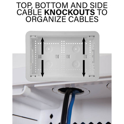 SANUS SA-IWB9KIT-W1 Caja empotrable para TV 9" con suministro eléctrico y anillo de recorte