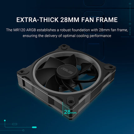 ASUS Prime MR120 Ventilador ARGB PWM Reverse Blade 120mm 1600 rpm 3-Pack