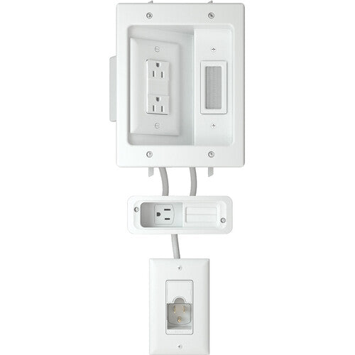 SANUS Kit de Gestión de Energía y Cables para TV y Barra de Sonido con 3 Tomas 120V Integradas