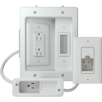 SANUS Kit de Gestión de Energía y Cables para TV y Barra de Sonido con 3 Tomas 120V Integradas