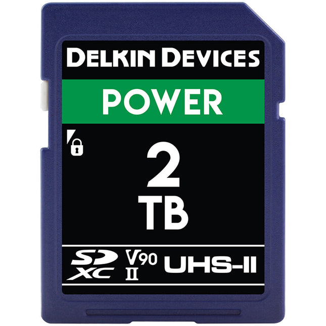 Delkin Devices 2TB POWER Tarjeta de Memoria SDXC UHS-II 300MBs Velocidad Lectura 250MBs Escritura con Estuche Protector