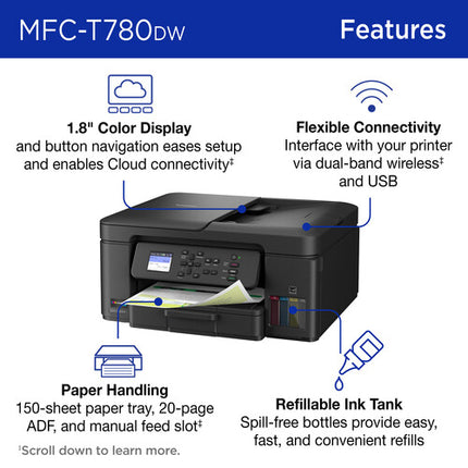 Brother MFC-T780DW Impresora multifunción tinta color wifi impresión dúplex 16 ppm