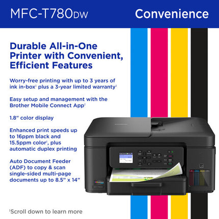 Brother MFC-T780DW Impresora multifunción tinta color wifi impresión dúplex 16 ppm