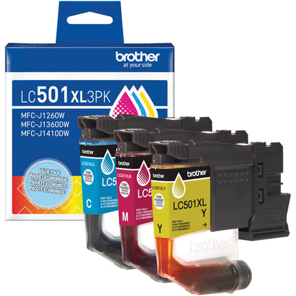 Brother High-Yield Pack Cartuchos de Tinta Cyan Magenta Amarillo para MFC-J1260W J1360DW J1410DW
