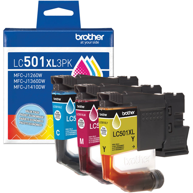 Brother High-Yield Pack Cartuchos de Tinta Cyan Magenta Amarillo para MFC-J1260W J1360DW J1410DW