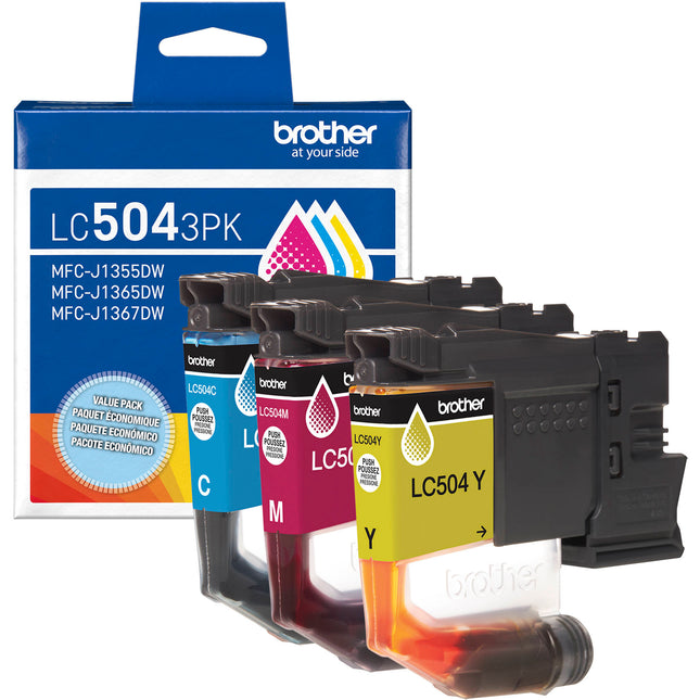 Cartuchos de tinta Brother Standard-Yield triple pack para impresoras MFC-J1355DW MFC-J1365DW MFC-J1367DW Cyan Magenta Amarillo