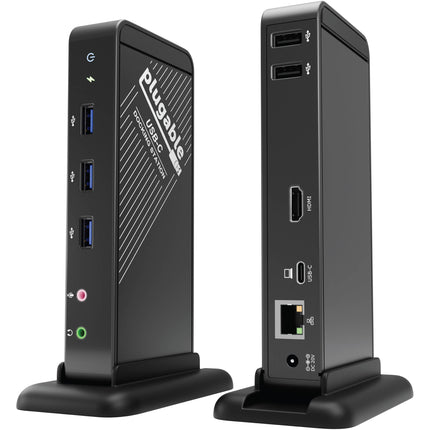 Plugable 9 en 1 USB-C Estación de Acoplamiento Negro 4K 60W