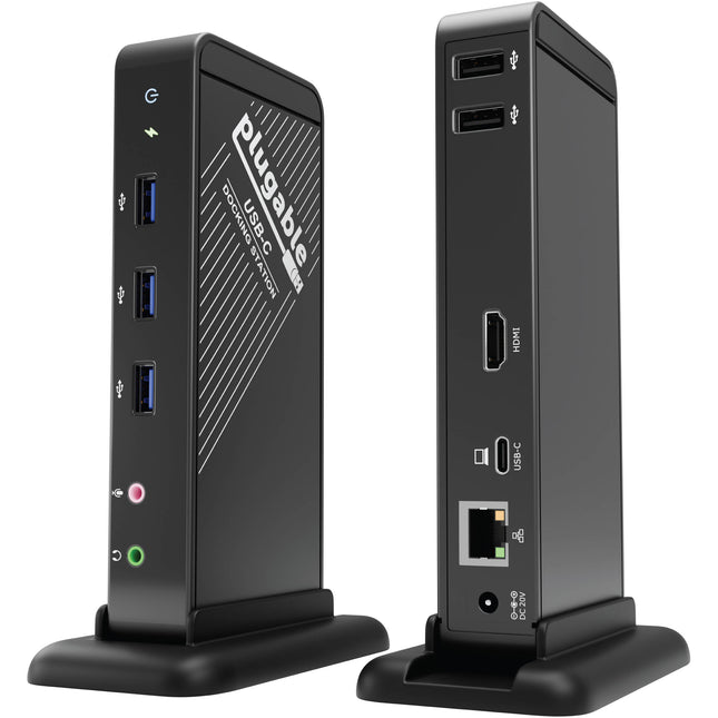 Plugable 9 en 1 USB-C Estación de Acoplamiento Negro 4K 60W