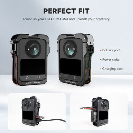 DigitalFoto Solution Limited Cage con Montura Magnética Rápida para DJI Osmo 360 aluminio y silicona