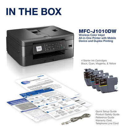 Brother MFC-J1010DW Impresora Multifuncional Color Wi-Fi 1200x800 dpi 17 ppm Negro 2 Cartuchos Negros Alta Capacidad