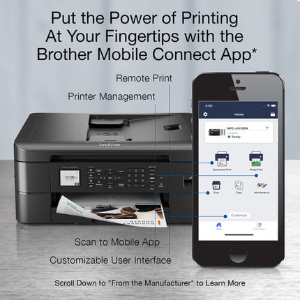 Brother MFC-J1010DW Impresora Multifuncional Color Wi-Fi 1200x800 dpi 17 ppm Negro 2 Cartuchos Negros Alta Capacidad