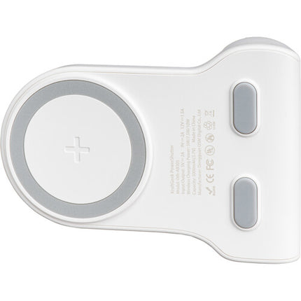 KraftGeek PowerShutter Banco de Energía 5000mAh Blanco con Soporte y Bluetooth