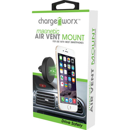 ChargeWorx Soporte Magnético para Smartphones con Base de Goma y Rotación 360°