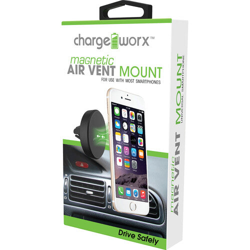 ChargeWorx Soporte Magnético para Smartphones con Base de Goma y Rotación 360°