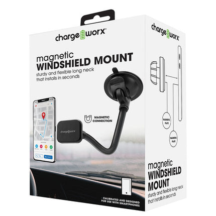 ChargeWorx Soporte Magnético para Parabrisas con Cuello Flexible 14" y Rotación 360°