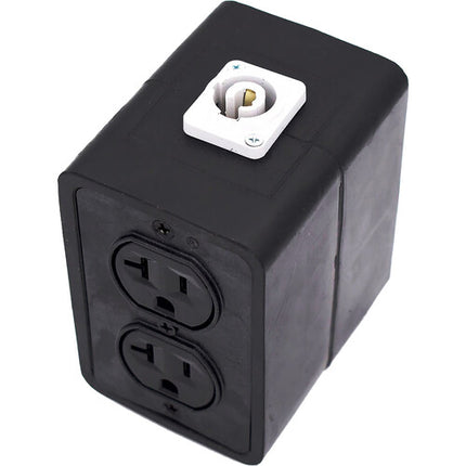 CBI Cables Rubberized Quad Box Caja con Powercon In In y 2 Edison Duplexes