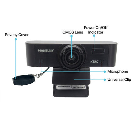 PeopleLink Eagle 4K Webcam UHD 8MP Autofocus 120° FOV con Control Remoto