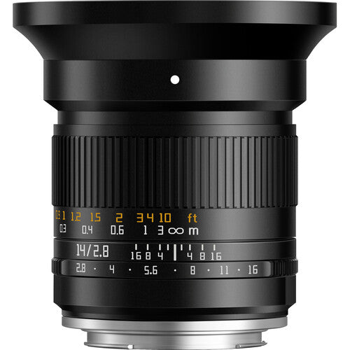 TTArtisan 14mm f/2.8 lente gran angular para Sony E a full frame con diafragma de 8 hojas y rosca 77mm