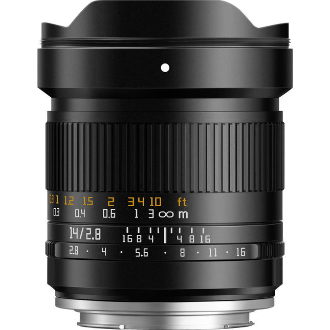TTArtisan 14mm f/2.8 lente gran angular para Sony E a full frame con diafragma de 8 hojas y rosca 77mm