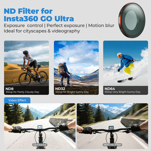 Freewell Standard Day Kit Filtros ND8 ND64 CPL para Insta360 GO Ultra 4-Pack