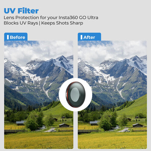 Filtro UV Freewell para Insta360 GO Ultra Vidrio Óptico Durable Protección Contra Polvo y Arañazos