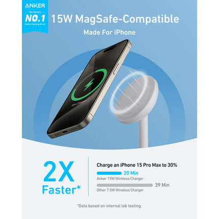 Anker MagGo Base de Carga Inalámbrica Qi2 15W Soporte Ajustable