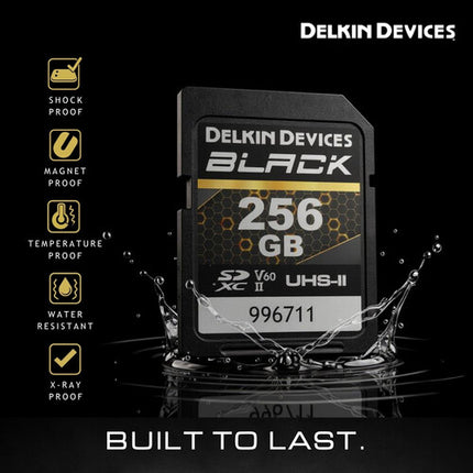 Delkin Devices 256GB Tarjeta de Memoria SDXC UHS-II V60 Clase 10 290MB/s con Estuche Protector