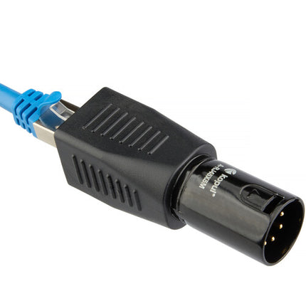 Adaptador Kopul 5-Pin XLR Macho a RJ45 4-Pack Conector Dorado Durable