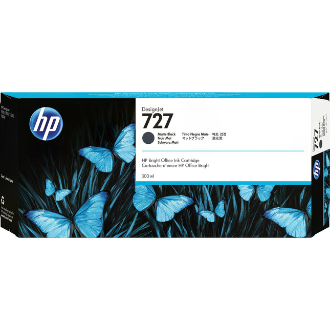 Cartucho de tinta HP 727 negro mate para impresoras Designjet 300 ml 9 pl