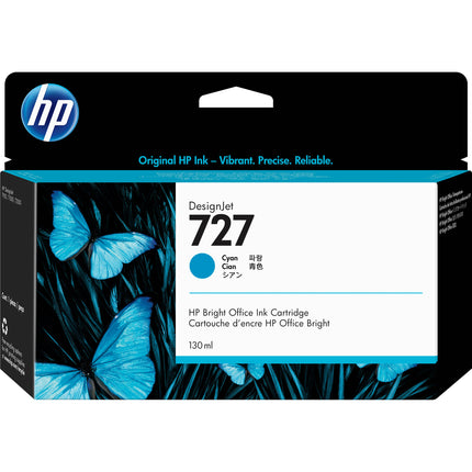 HP 727 Cyan Cartucho de Tinta para Impresoras Designjet 130 ml 6 pl