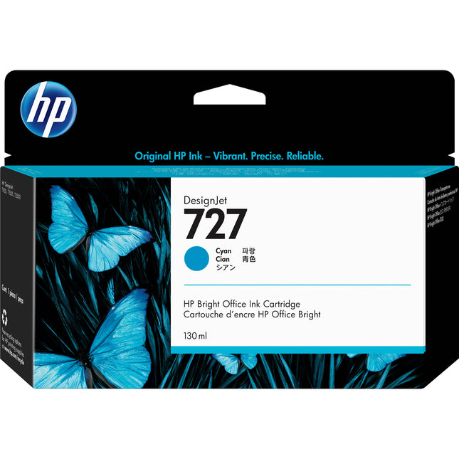 HP 727 Cyan Cartucho de Tinta para Impresoras Designjet 130 ml 6 pl