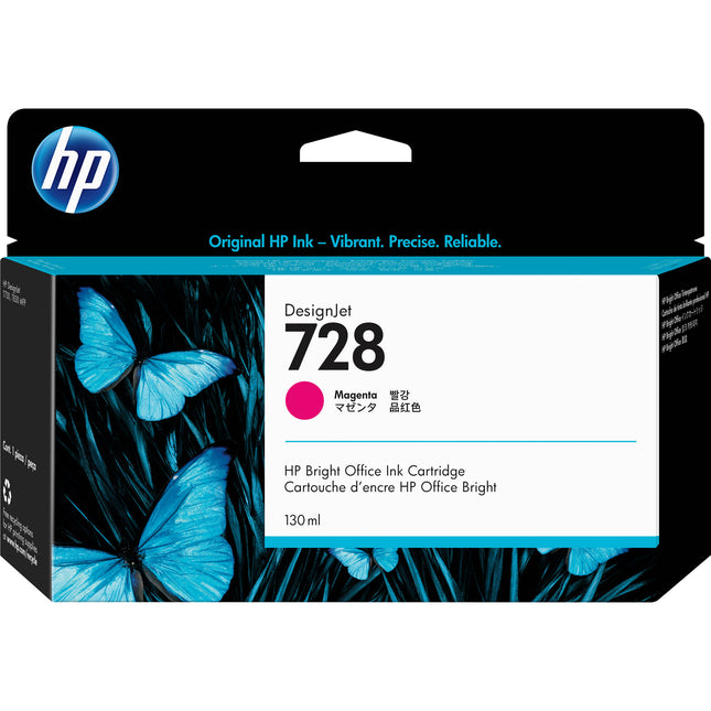 Cartucho de Tinta Magenta HP 728 para Impresoras DesignJet T730 T830 130mL