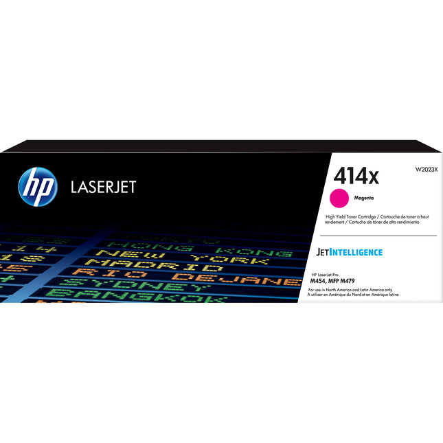 HP 414X Cartucho de tóner láser magenta para impresoras M454 y M479 6000 páginas