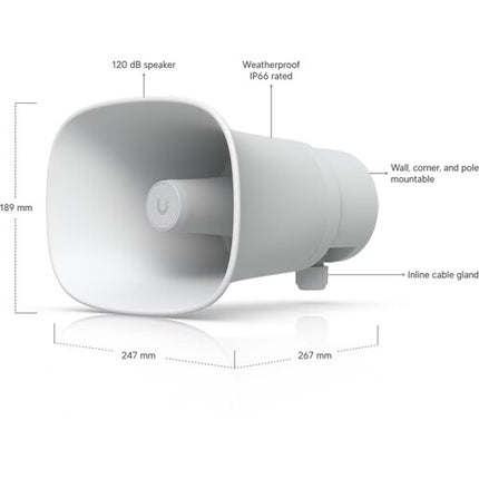 Ubiquiti UniFi Protect AI Horn Speaker Blanco IP66 120dB PoE