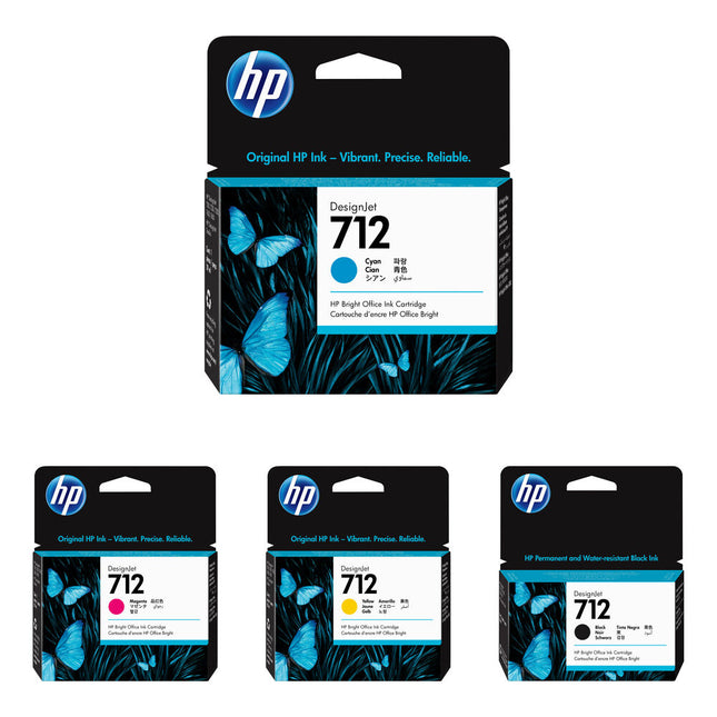 HP 712 Kit de Cartuchos de Tinta 4 Colores Capacidad Estándar 29mL y 38mL