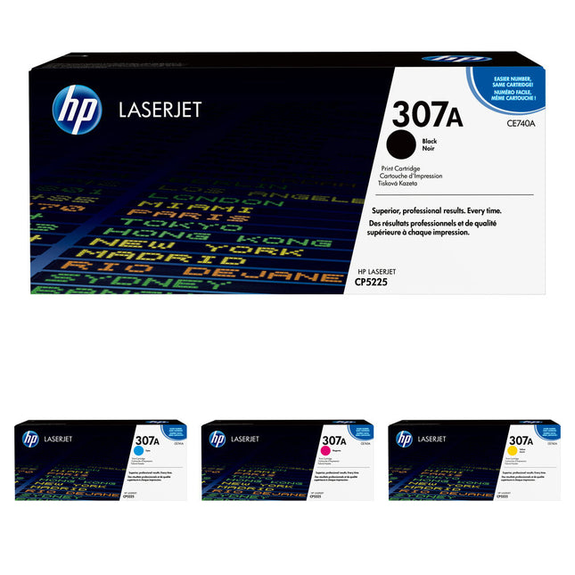 HP 307A Kit de cartuchos de tóner láser a color para impresoras LaserJet Professional CP5225n CP5225dn