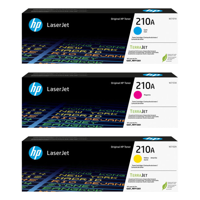HP 210A 3-Color Cartucho de Tóner Original para LaserJet Pro MFP 4301 y 4201
