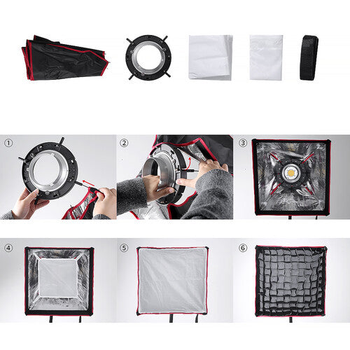 GVM YF4040H Softbox Cuadrado 40x40cm 300W con Difusores y Bolsa