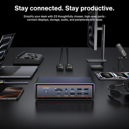 iVANKY FusionDock Max 2 con Cable Thunderbolt 5 Dock para MacBook con 140W y 2.5G Ethernet