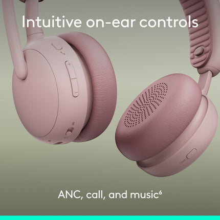 Logitech Zone Wireless 2 ES Auriculares Inalámbricos Rose 20 Horas Bluetooth Cancelación Activa