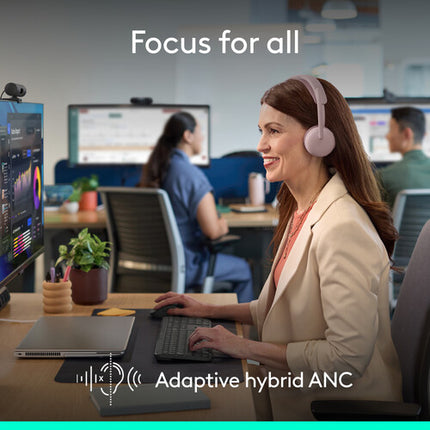 Logitech Zone Wireless 2 ES Auriculares para Negocios con ANC 20h Rosa