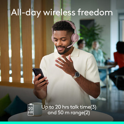 Logitech Zone Wireless 2 ES Auriculares para Negocios con ANC 20h Rosa