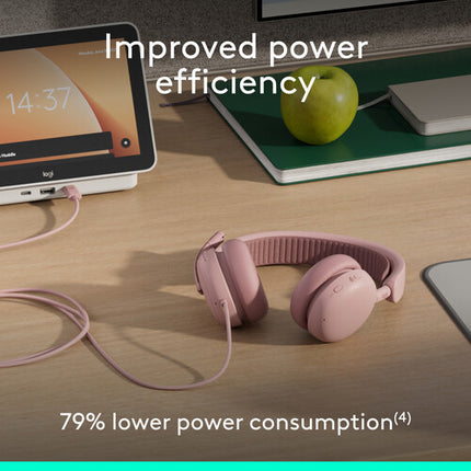 Logitech Zone Wired 2 Auriculares para Negocios 40mm Cancelación Activa Rosa