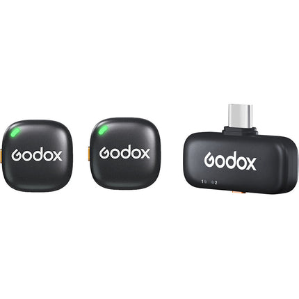 Godox C01 Sistema Micrófono Inalámbrico 2 Personas USB-C 656 ft Alcance Negro