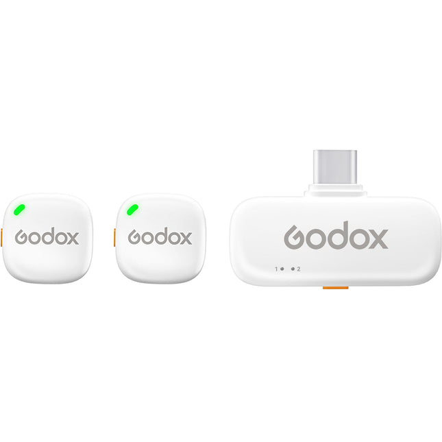 Godox C01 Sistema de Micrófono Inalámbrico 2 Personas USB-C 656 ft Alcance Blanco