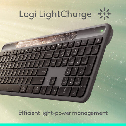 Logitech Signature Slim Solar+ Teclado inalámbrico y Ratón MX Master 4 8000 dpi Bluetooth Negro