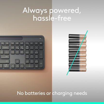 Logitech Signature Slim Solar+ Teclado Inalámbrico Bluetooth LE Batería 4 Meses