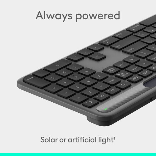 Logitech Signature Slim Solar+ Teclado inalámbrico para Mac con carga solar y Bluetooth LE