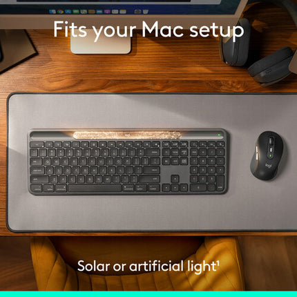 Logitech Signature Slim Solar+ Teclado inalámbrico para Mac con carga solar y Bluetooth LE