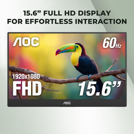 AOC 16E10 Monitor portátil 15.6" Full HD 60 Hz 2 Pack con USB-C